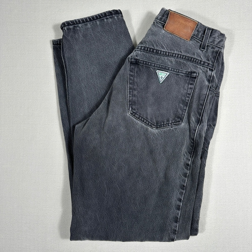 Vintage Guess Georges Marciano USA Black Mom Jeans Gray Tapered High Rise 32